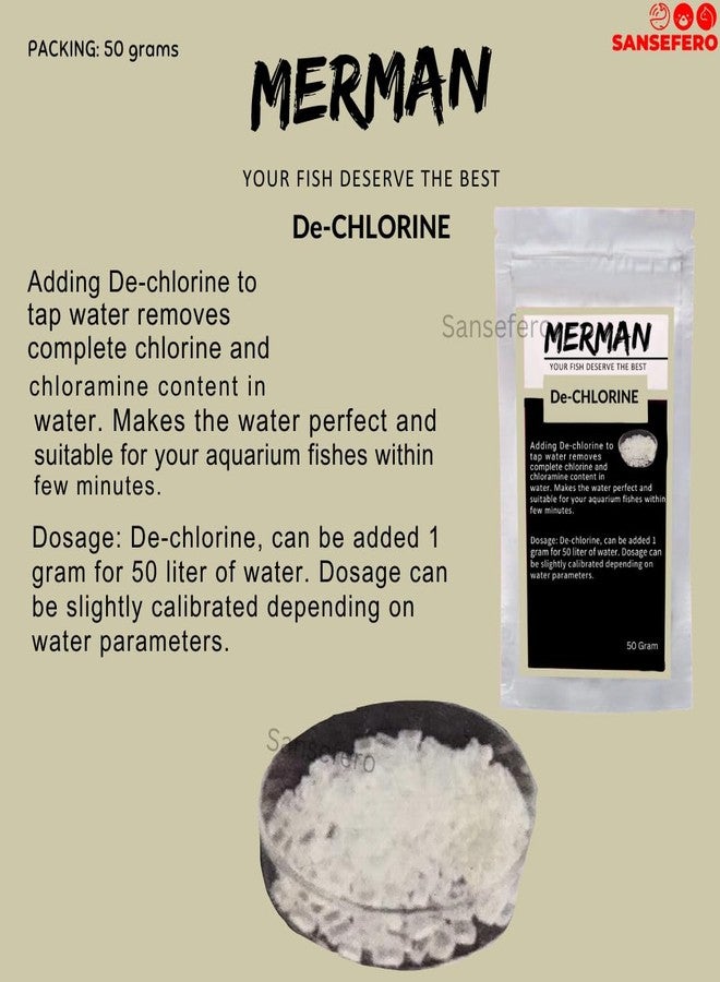 SANSEFERO مزيل الكلور من بريمير بلانتس لأحواض السمك لإزالة الكلور والكلورامين من مياه أحواض السمك للحصول على مياه صحية ونقية (50 غرام مزيل الكلور) - Image 5